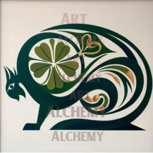 Vintage Irish celtic beast symbol, Celtic Tiger Design art print on Aialchemyart.co.uk vintage art, Poster art, retro wall art, best art nostalgic art, trending vintage art deco art