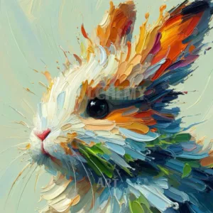 Best bunny impasto vintage, art deco wall art prints and posters uk aialchemyart.co.uk Cute baby bunny rabbit art, cute charming 1950’s wildlife animal prints and posters