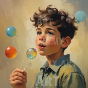 Vintage 1950’s prints and poster wall art cute Bubble Boy Poster - art print on Aialchemyart.co.uk art, Poster art, retro wall art, best vintage art nostalgic vintage art deco art