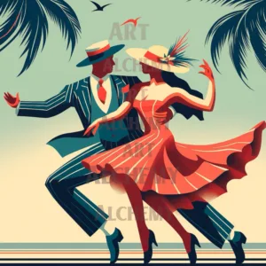 Spanish dance art. Art deco vintage aialchemyart.co.uk Retro wall art, 1950’s prints and posters, vintage art for sale