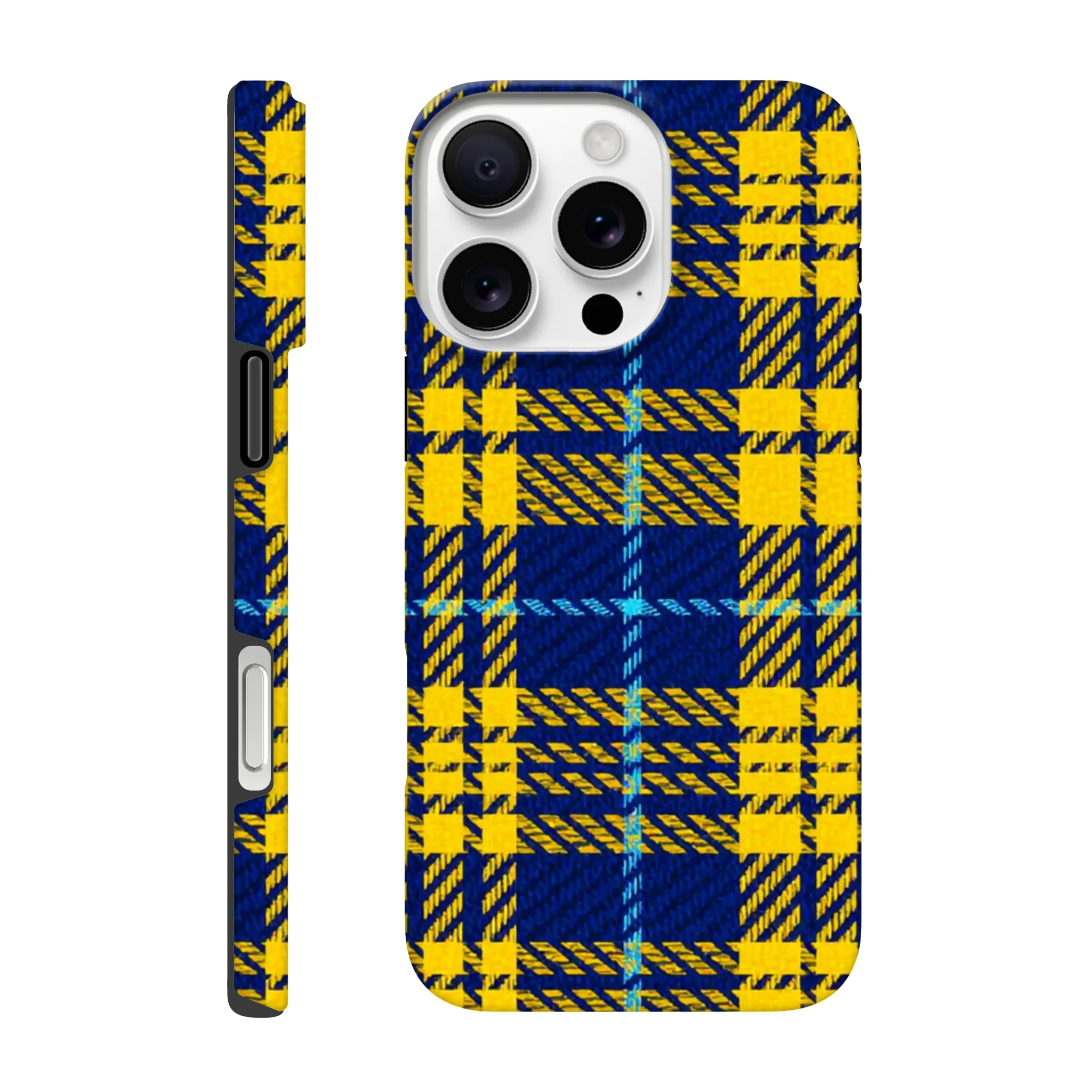 Vintage 1950’s yellow and blue tartan mobile phone case. Retro, art deco, trending mobile phone case. Trending, custom exclusive colourful aialchemyart.co.uk Vintage vintage art best mobile phone cases uk
