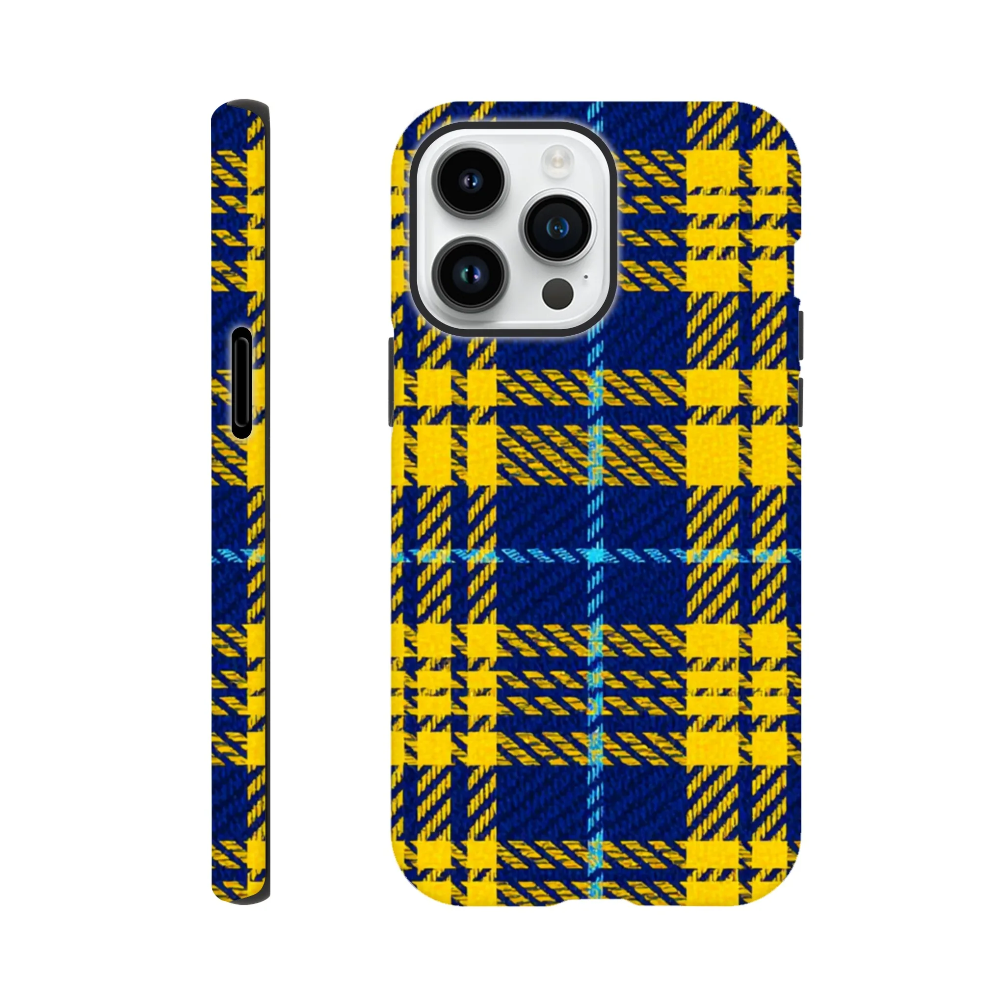 Vintage 1950’s yellow and blue tartan mobile phone case. Retro, art deco, trending mobile phone case. Trending, custom exclusive colourful aialchemyart.co.uk Vintage vintage art best mobile phone cases uk