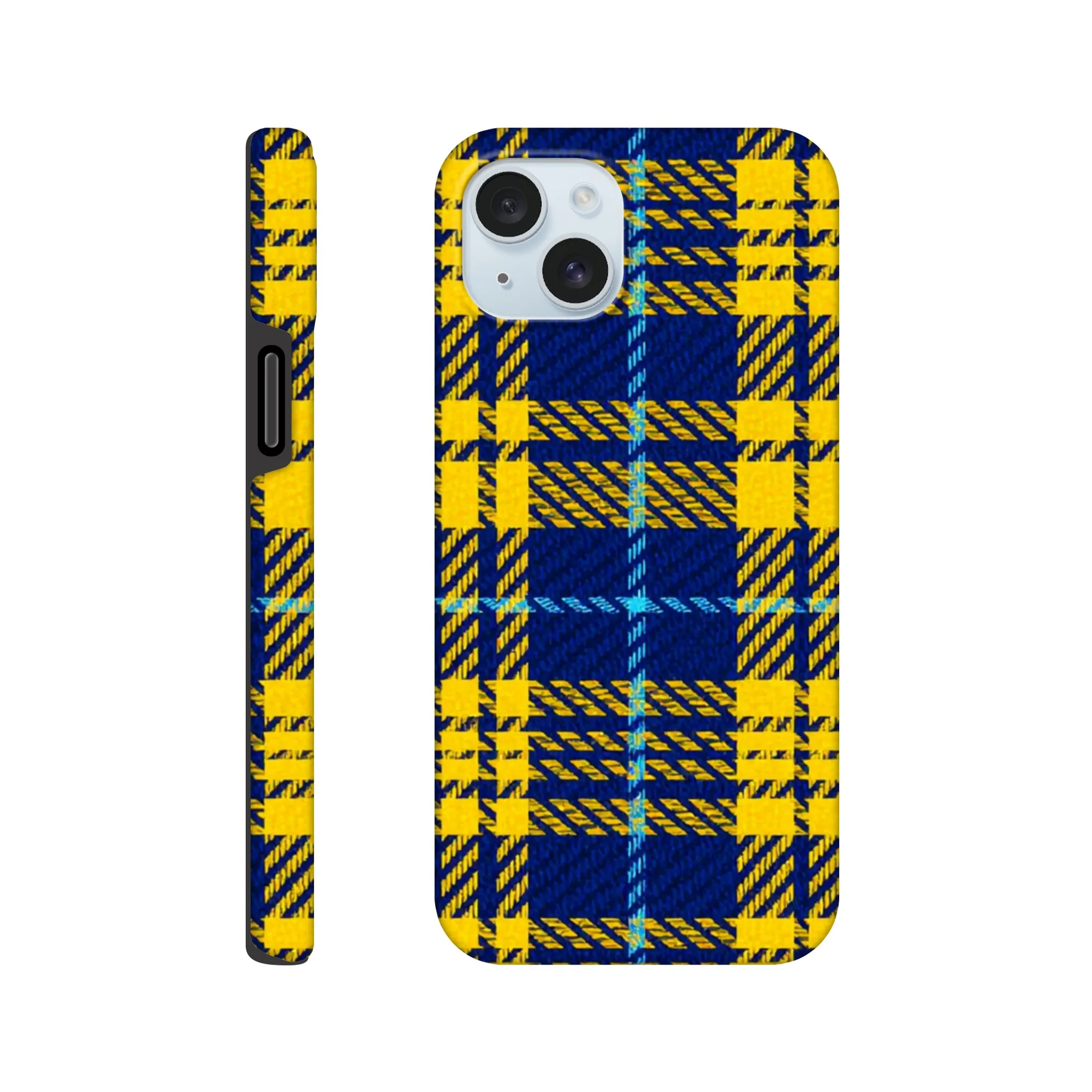 Vintage 1950’s yellow and blue tartan mobile phone case. Retro, art deco, trending mobile phone case. Trending, custom exclusive colourful aialchemyart.co.uk Vintage vintage art best mobile phone cases uk