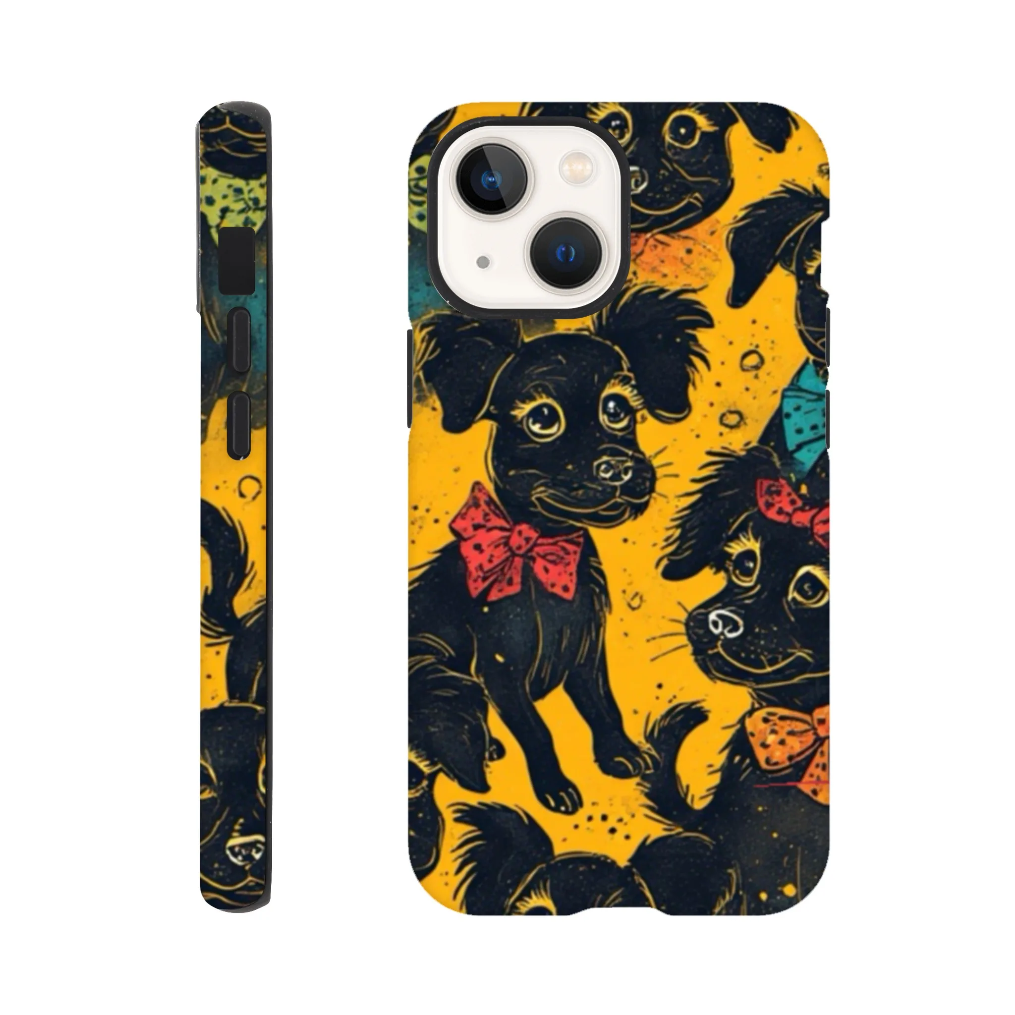 vintage cute whimsical dog protective mobile phone case. Trending best mobile phone case in uk. Aialchemyart.co.uk funky quirky retro design