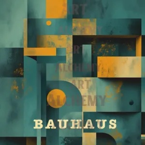 Bauhaus vintage abstract art. Vintage, retro, 1950s wall art, prints and posters. Trending art. Aialchemyart.co.uk brutalist 1920’s trending geometric cubist green and yellow retro art