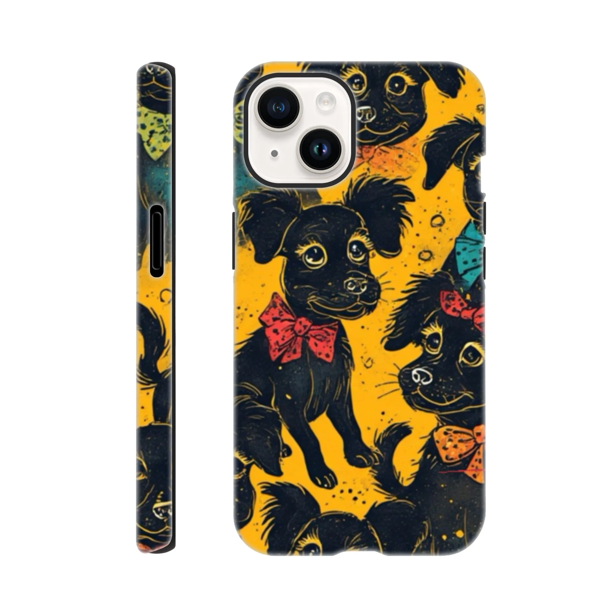 vintage cute whimsical dog protective mobile phone case. Trending best mobile phone case in uk. Aialchemyart.co.uk funky quirky retro design