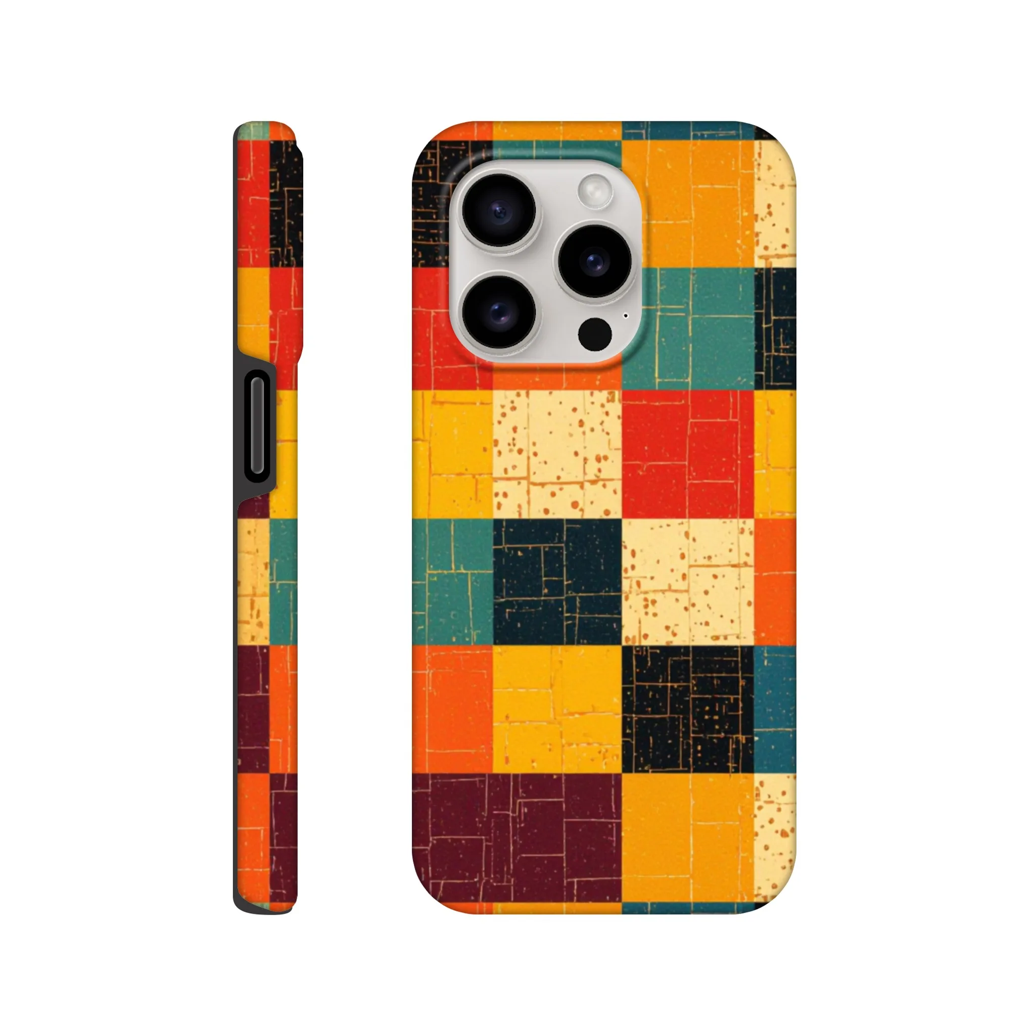Vintage 1950’s retro squares, tough protective phone case design. Trending vintage art. Compatible with iphones, aialchemyart.co.uk 1950’s vintage retro funky quirky exclusive colourful design. New phone cases