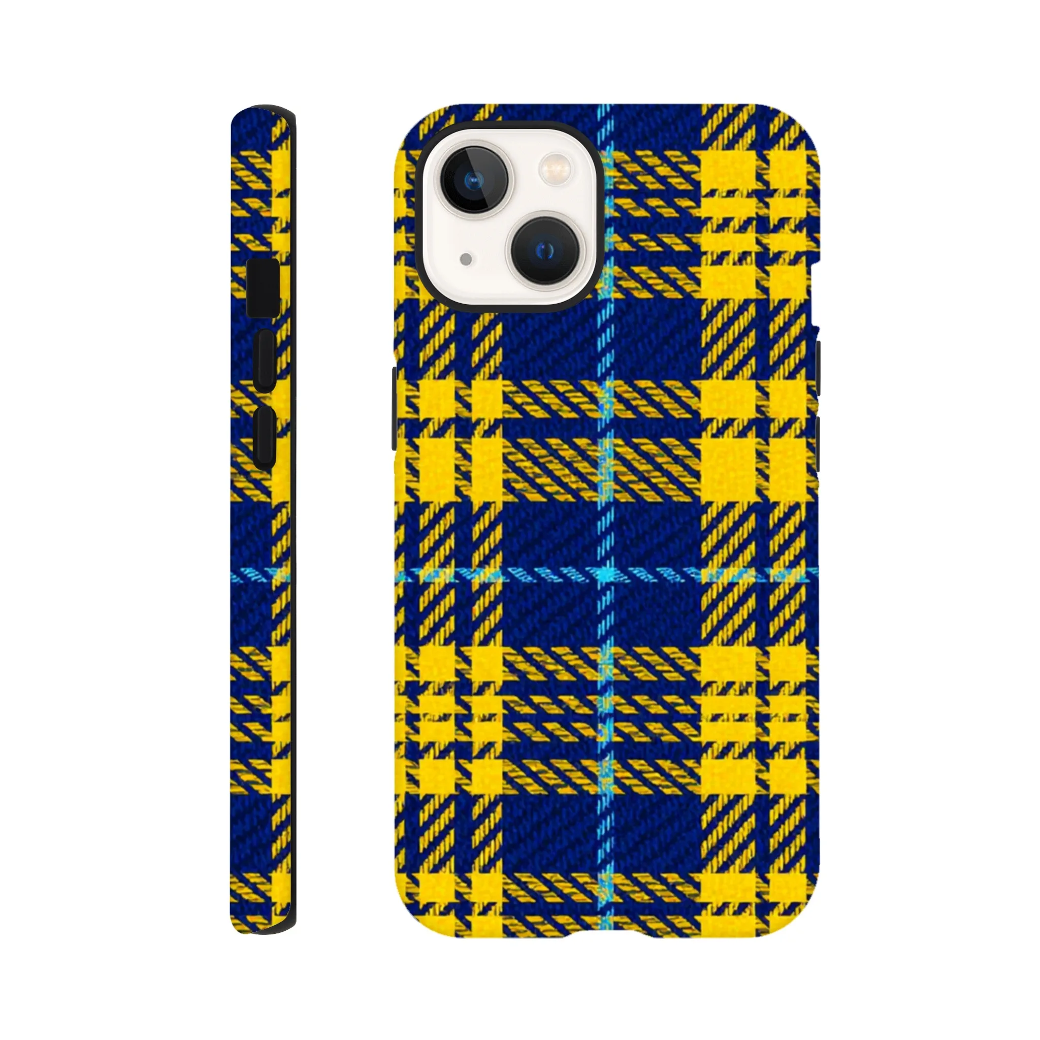 Vintage 1950’s yellow and blue tartan mobile phone case. Retro, art deco, trending mobile phone case. Trending, custom exclusive colourful aialchemyart.co.uk Vintage vintage art best mobile phone cases uk