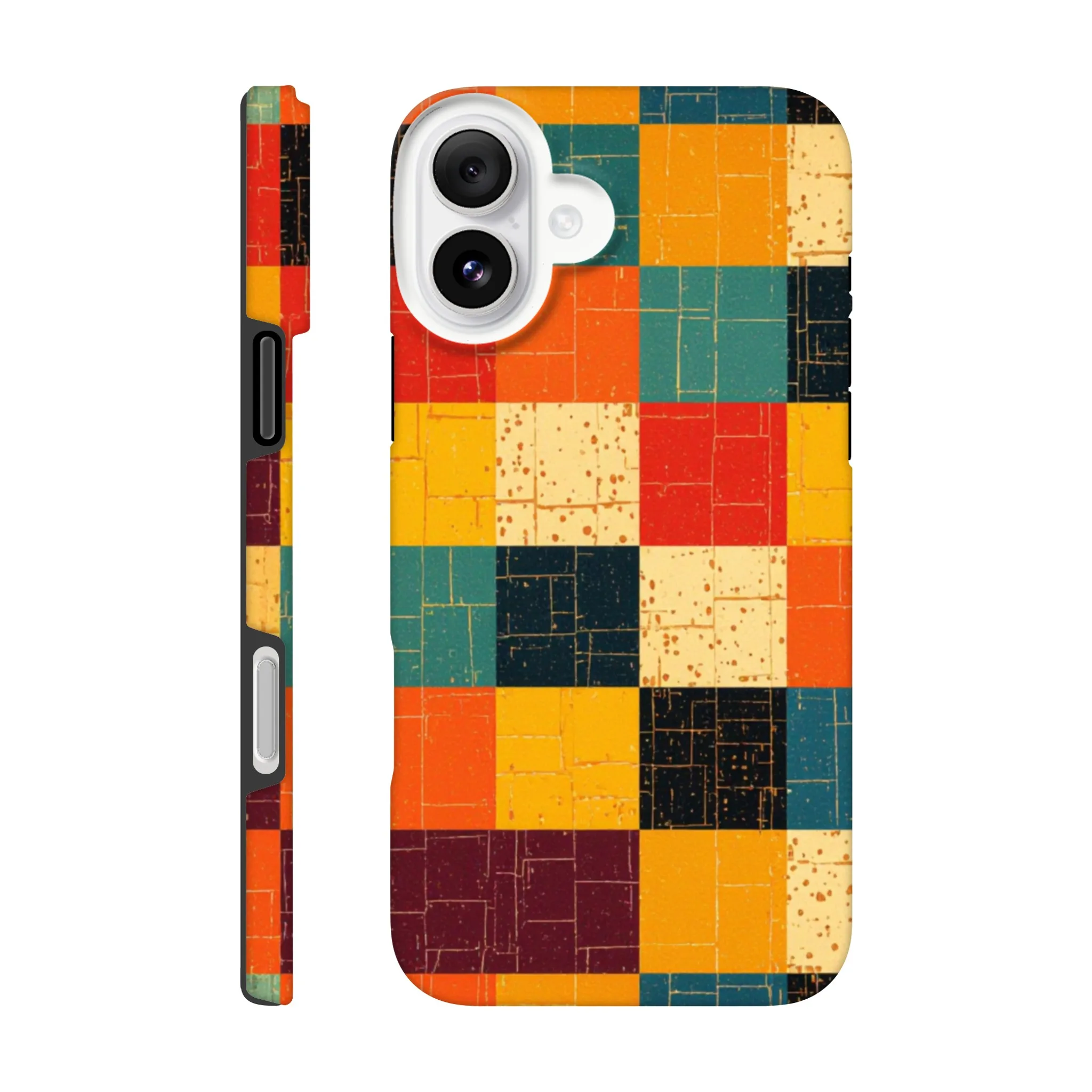 Vintage 1950’s retro squares, tough protective phone case design. Trending vintage art. Compatible with iphones, aialchemyart.co.uk 1950’s vintage retro funky quirky exclusive colourful design. New phone cases