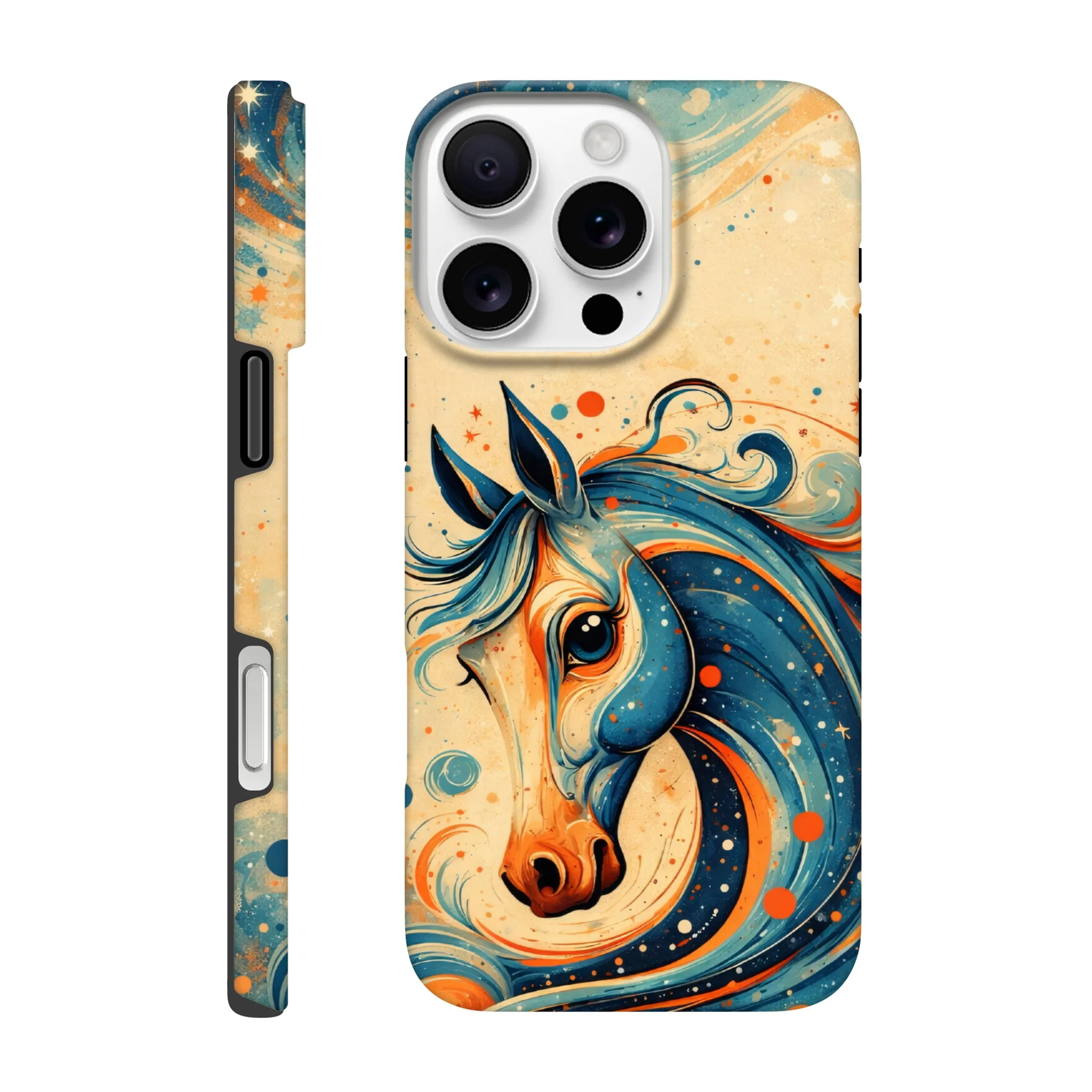 Vintage whimsical 1950’s horse retro atomic, art deco, mid century design protective mobile phone case. Tough custom iPhone compatible mobile phone case. Aialchemyart.co.uk
