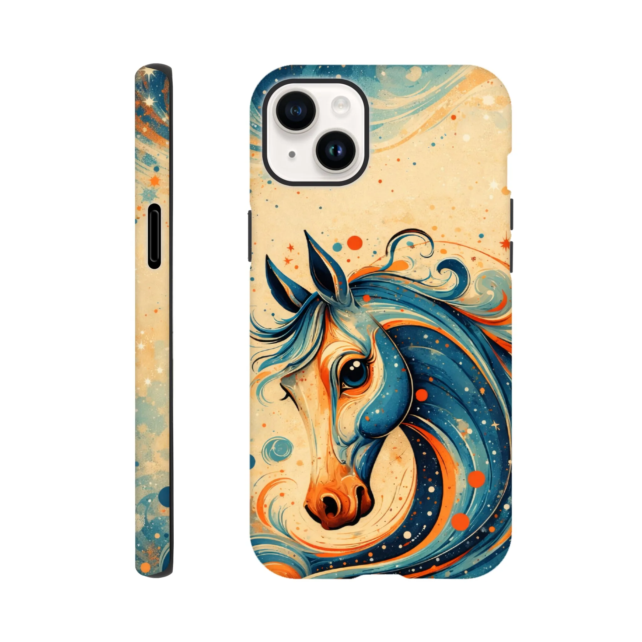 Vintage whimsical 1950’s horse retro atomic, art deco, mid century design protective mobile phone case. Tough custom iPhone compatible mobile phone case. Aialchemyart.co.uk