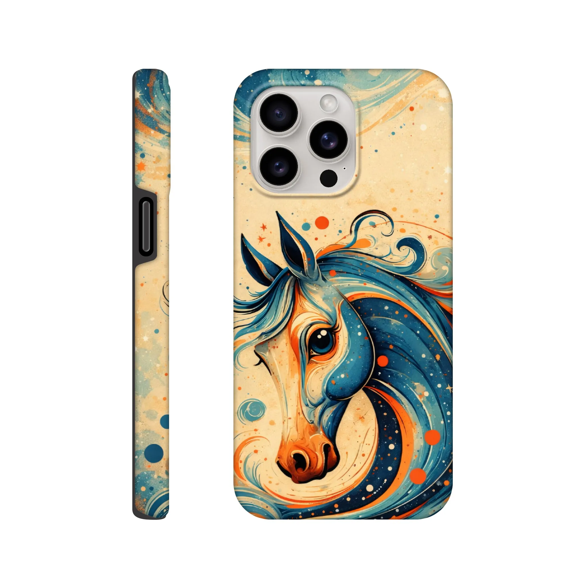 Vintage whimsical 1950’s horse retro atomic, art deco, mid century design protective mobile phone case. Tough custom iPhone compatible mobile phone case. Aialchemyart.co.uk