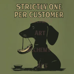 Vintage Whimsical Dachshund Dog aialchemyart.co.uk best vintage, retro, art deco wall art uk. Best prints and posters, mid century modern