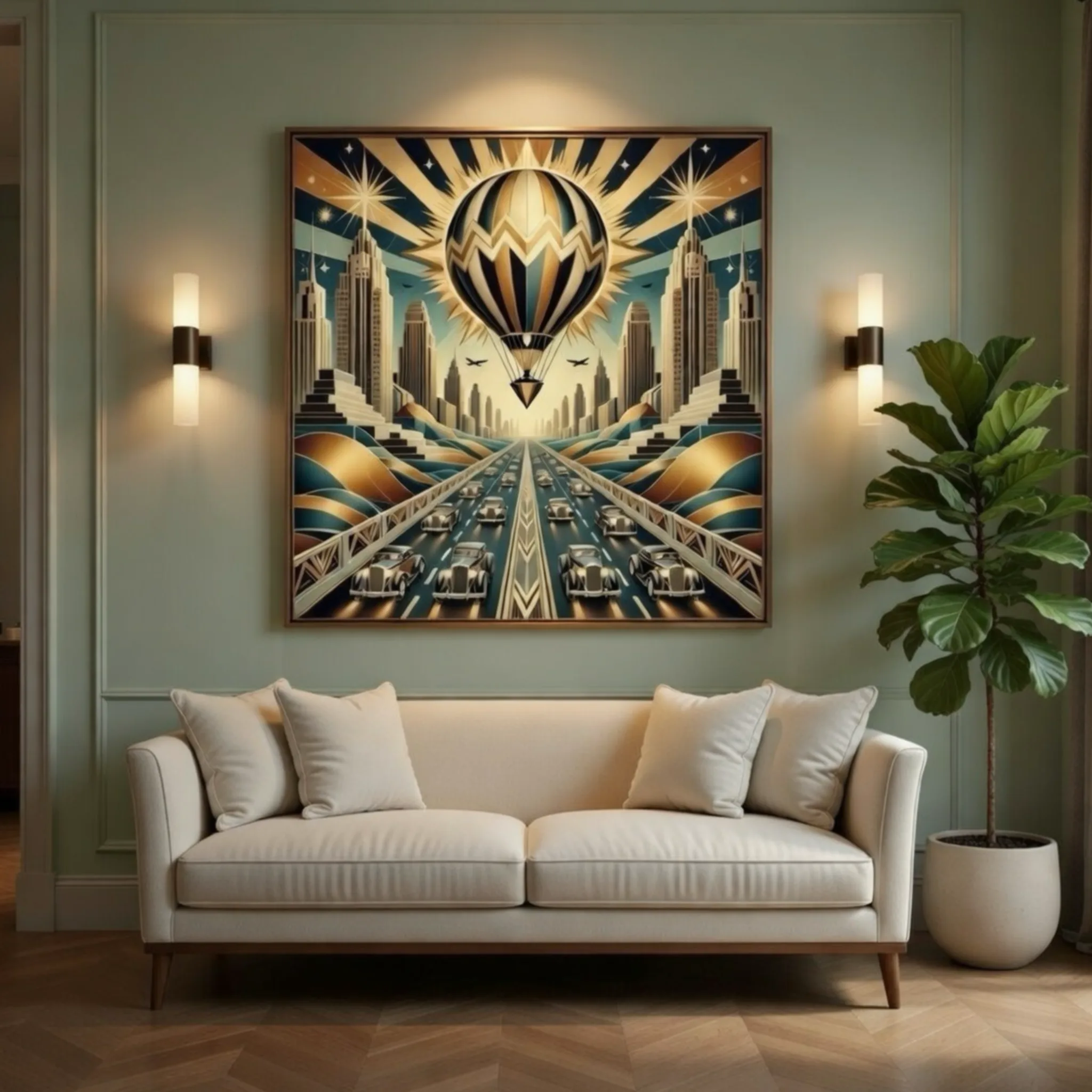 Poster - vintage Art Deco Hot-Air Balloon - Image 3