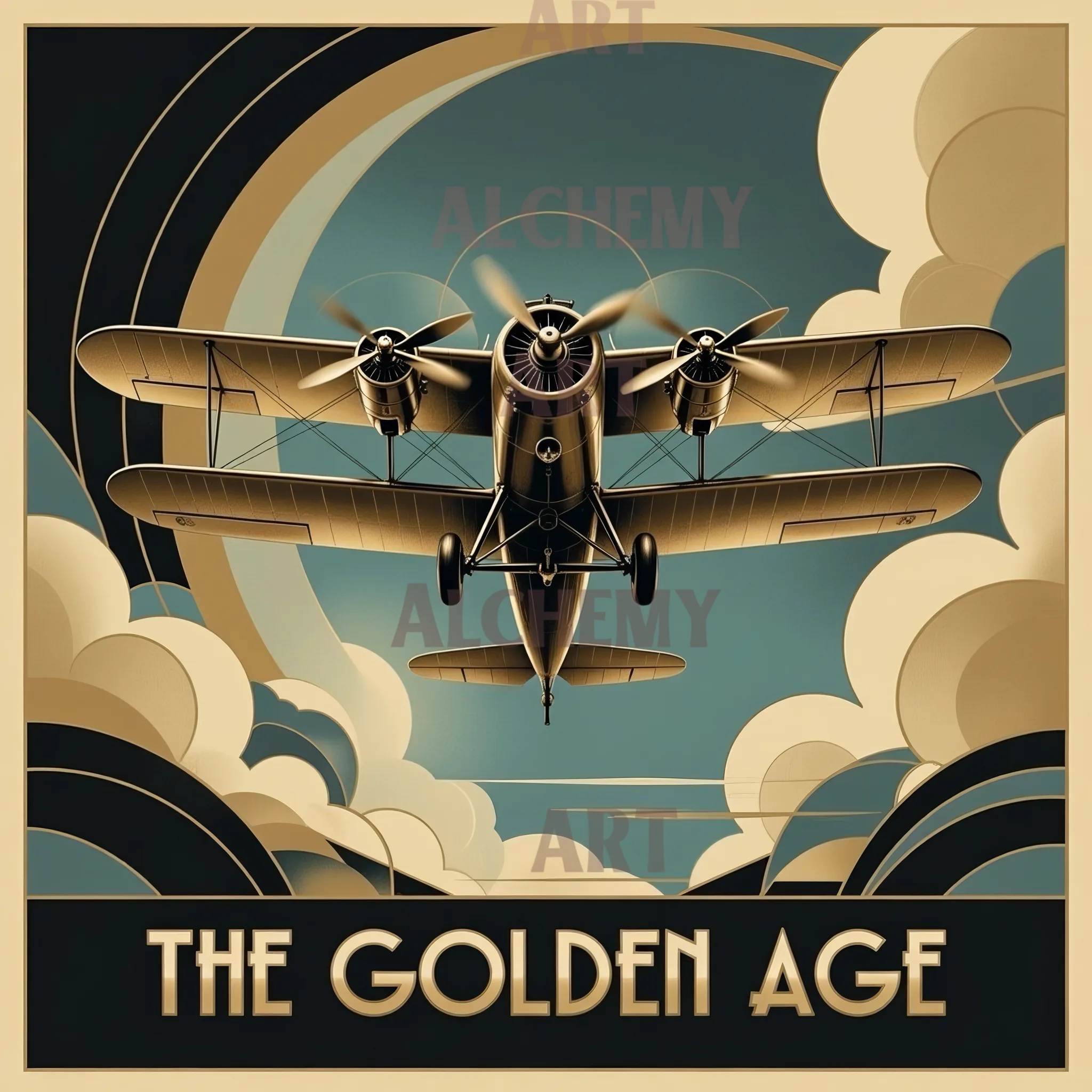The_Golden_Age_Vintage_Aeroplane_Art_The-golden-age-of aviation-geometric-clouds-art-deco-vintage-prints-and-posters-best-retro-art-uk-sky-transport-history-travel-poster-design-1950’s-abstract-aialchemyart.co.uk- trending