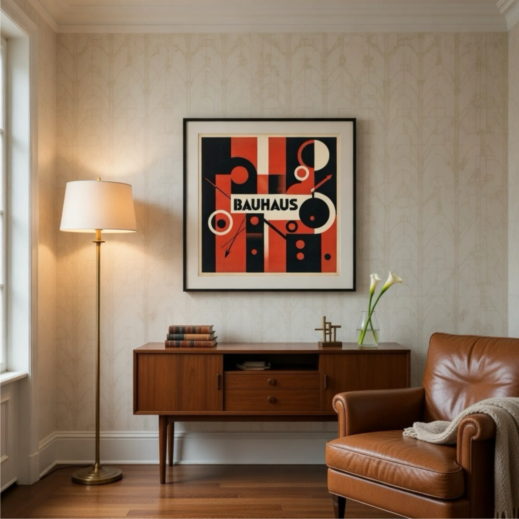 Bauhaus red and black constructive vintage art. Designed by aialchemyart.co.uk Bauhaus vintage abstract art. Vintage, retro, 1950s wall art, prints and posters. Trending art. Aialchemyart.co.uk brutalist 1920’s trending geometric cubist art deco industrial art constructive brutalist