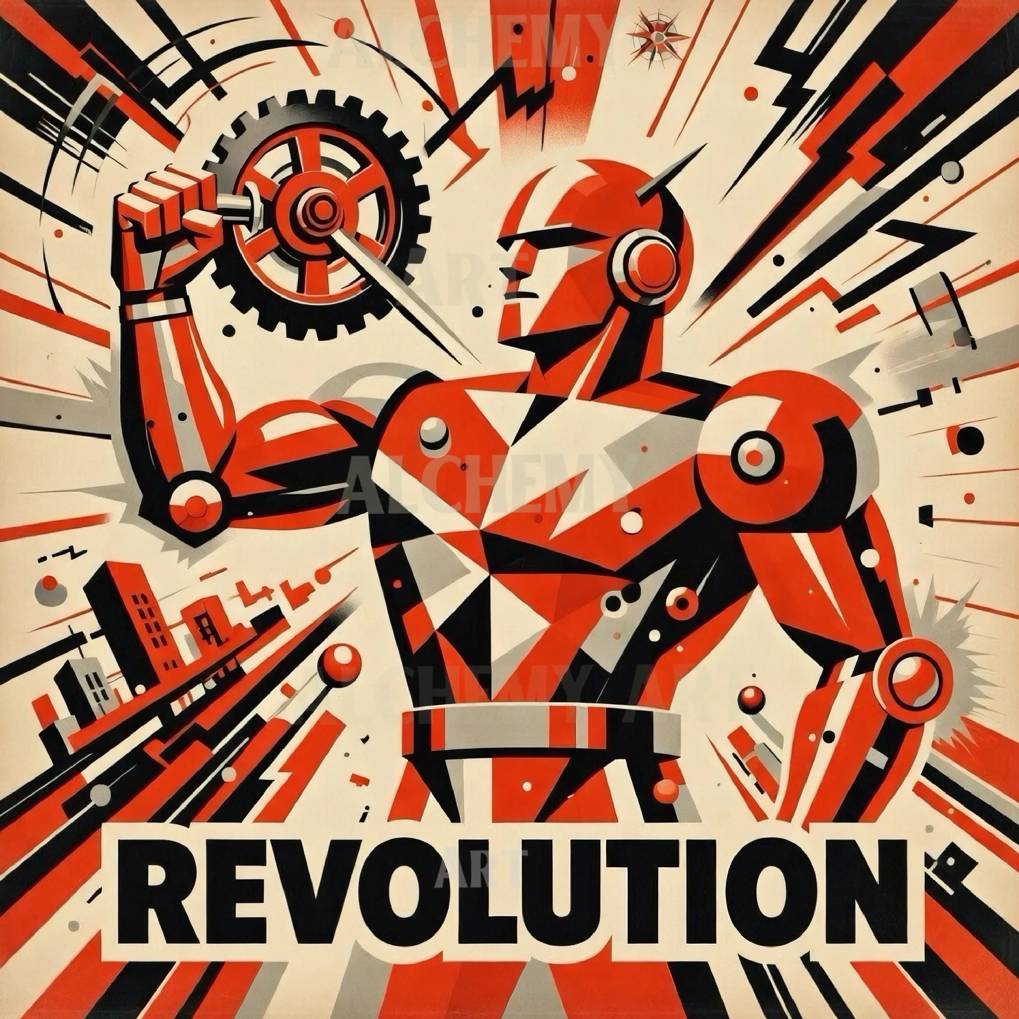 Revolutionary vintage Bauhaus art. Industrial construction geometric vintage retro art. Bauhaus vintage abstract. Best wall art, prints and posters uk. Retro, art deco classic art. Unique trending art. Vintage art. Abstract. Aialchemyart.co.uk
