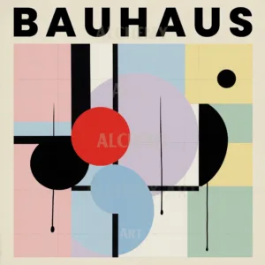 Bauhaus pastel geometric cubism constructive vintage art. Designed by aialchemyart.co.uk Bauhaus vintage abstract art. Vintage, retro, 1950s wall art, prints and posters. Trending art. Aialchemyart.co.uk brutalist 1920’s trending geometric cubist art deco industrial art constructive brutalist